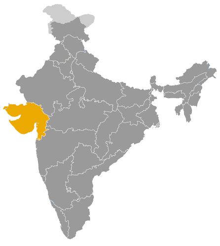 Inde • |1548/1947| • dynastie Jadeja: carte